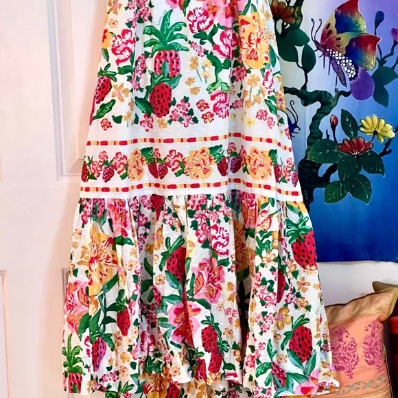 🌺🎉HP🎉🌺 NWT Farm Rio White Floral Sketch Midi Dress
